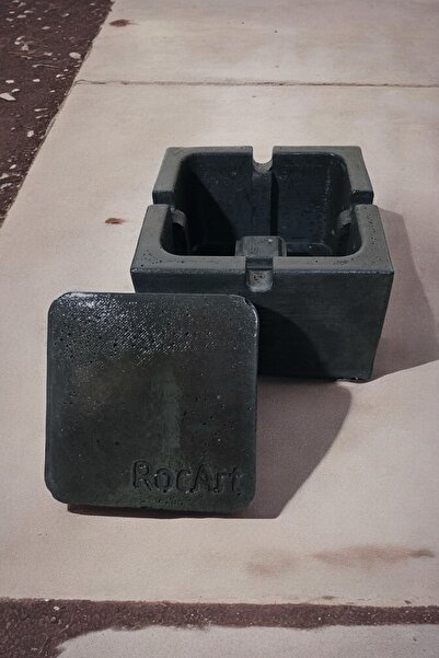 RocArt Home Concrete Square Ashtray