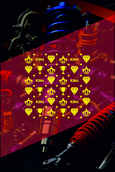 sticker King-Elmas-Taç 25X25 cm Foil Cut Universal Pattern Coating Motor-Helm...