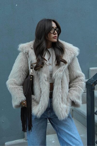 Moderk معطف نسائي فاخر من الفرو الصناعي