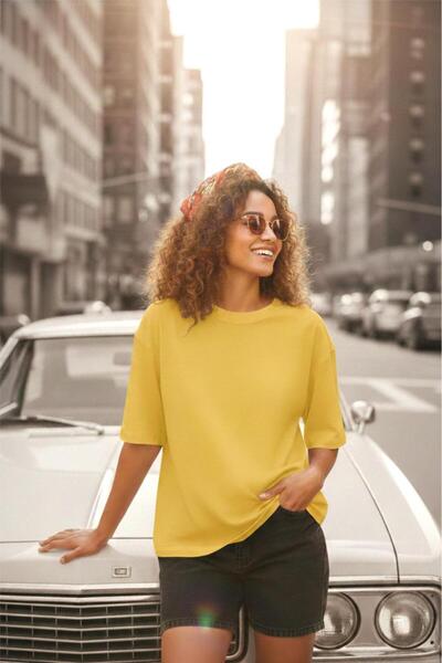 Oksit Mily Дамска широка базова памучна тениска с обло деколте и свободна кро...