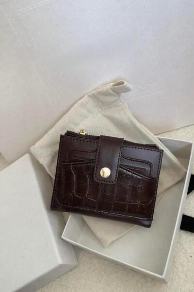 Madamra Kahverengi Kadın Ayrılabilir Kartlıklı Kadın Cüzdan – Şık, Orta Boy v...