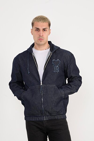 Rocqerx X-2029 Hooded Denim Jacket with Elasticated Hem and Sleeves
