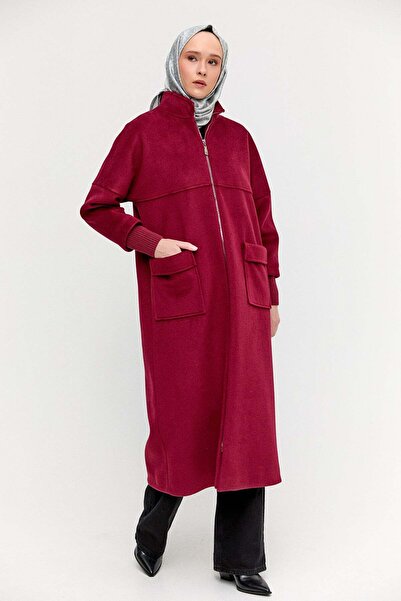 Setrms Yüksek Yakalı Kaşe Kaban