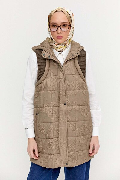 Setrms Ribanalı Kapüşonlu Kapitone Yelek