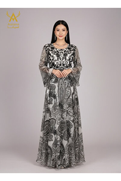 ASIAN جلابية رتيل نسائية بتصميم كلاسيكي فاخر – نقوش أنيقة وقَصّة راقية للمناسبات