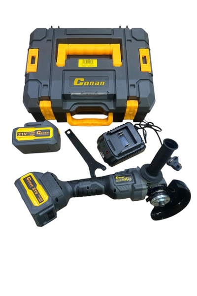CONAN Professional Cordless Angle Grinder 125mm – 21V with 2 Batteries (3Ah) ...