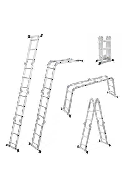 ideal STORE Hliníkový rozťahovací skladací rebrík idealSTORE 4 x 3 schody, 3,...