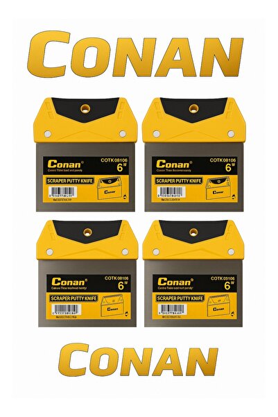 CONAN Set of 4 Putty Scraper Knives – Model COTK08106 – 6" Stainless Steel Bl...