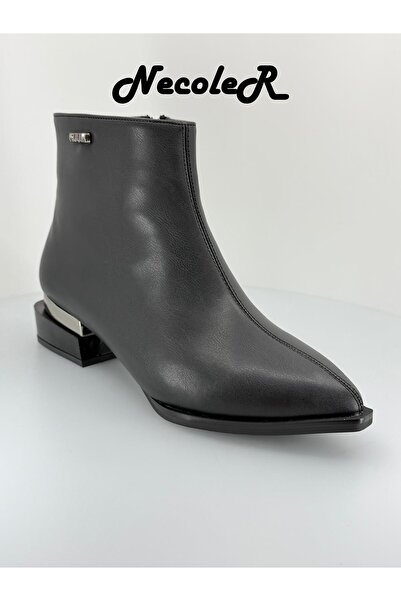 Neco Стилни дамски ботуши с остри върхове, отрязани върхове, металически ток