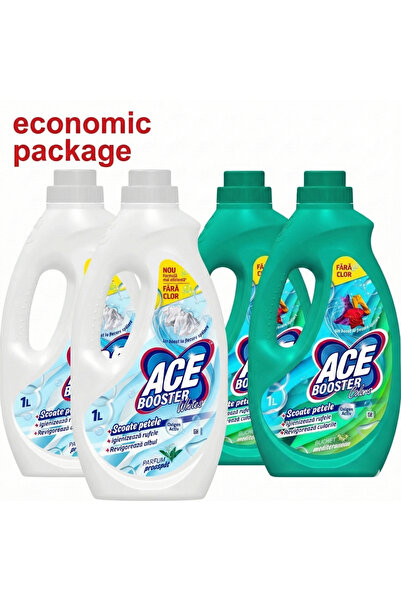 ACE Pachet Booster pentru îndepărtarea petelor de rufe - Pachet economic de 4...