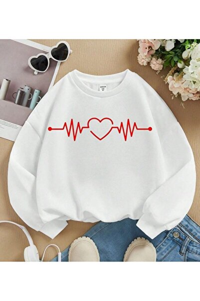 Kids Червоне серце праворуч і ліворуч, ритмічний принт, дитяча зимова кофта д...