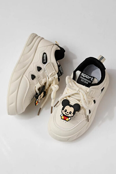 Zaira White children's sneakers made of eco-leather Aylin #24011 - 31