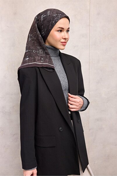 Silk Home Viscose Velora Scarf Four Seasons Labyrinth Pattern Plum Purple 90X90