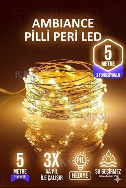 TeknoEser 5 Metre Günışığı Bahçe Aydınlatma - Pil Hediyeli Dekoratif Led Işık...