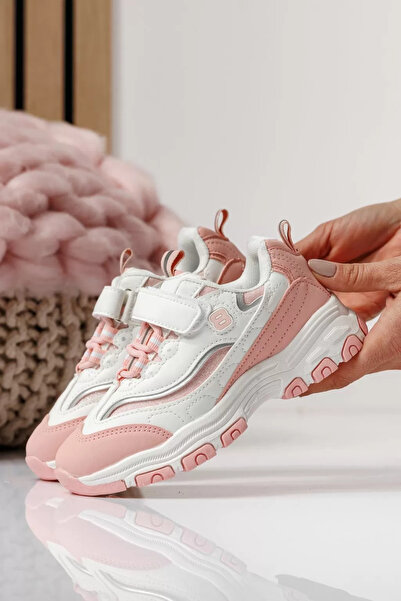 Zaira Ροζ παιδικά πάνινα παπούτσια από οικολογικό δέρμα Arya #24030 - 36