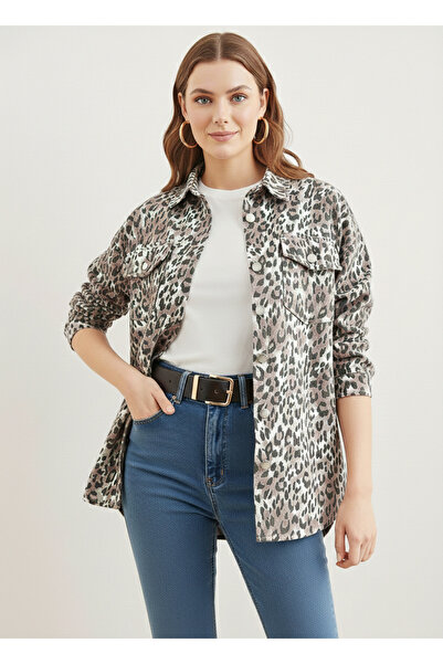 MODA Women's Leopard Printed Jacket