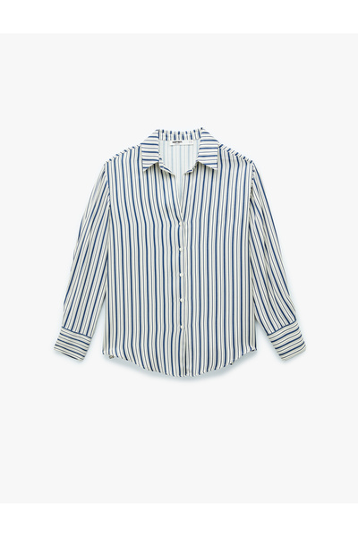 Koton Comfortable Fit Buttoned Classic Collar Long Sleeve Viscose Shirt