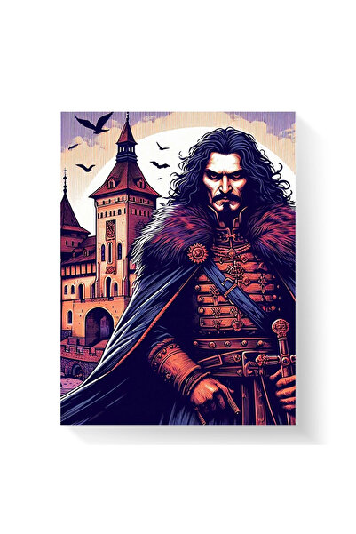 Printees Tablou - Vlad lângă zidul cetății - Canvas pe șasiu