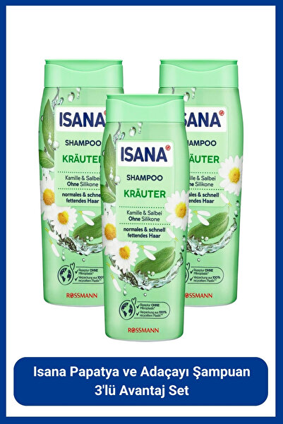 ISANA Papatya ve Adaçayı Şampuan 3'lü Avantaj Set