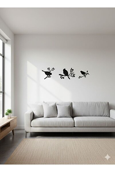 KOÇSAN Dekoratif Kuş Duvar Süsü 3 Lü Set Ev dekoru Ev dekorasyon