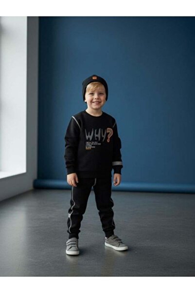 Zekids Boys' Reflective Design Tracksuit Set