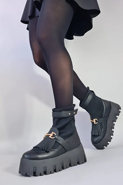 GARKONY Women's Boots Natural Black Leather Bacara