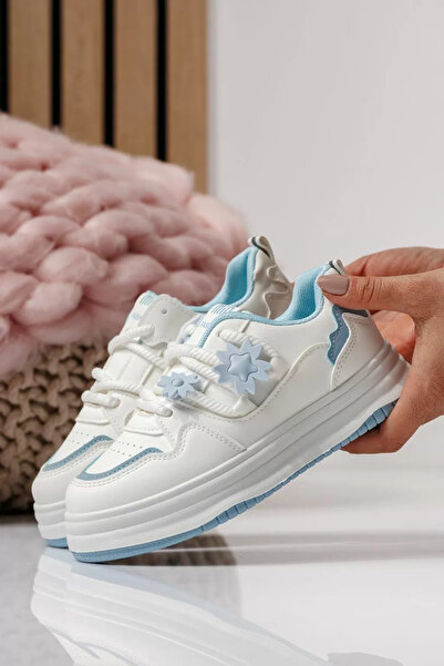 Zaira Μπλε παιδικά πάνινα παπούτσια από οικολογικό δέρμα Becca #24047 - 36