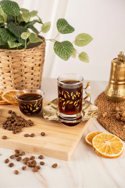 crystalhome طقم شاي وقهوة مكوّن من 18 قطعة