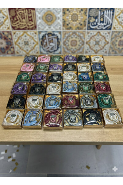 OBRNHOMEN 50 Adet Taşlı Zikirmatik ve İnci Tesbih Seti - Kutulu Mevlüt, Hac v...