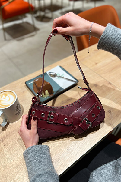 bahwar Bag Suede Belted Baguette Bag – Women's Shoulder Bag