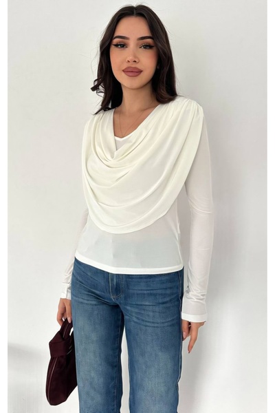 Noa&Noa Shoulder Pleated Detail Degaje Blouse