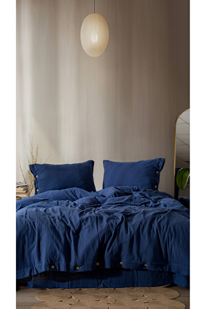 MYLASA HOME Cloudy Mood 100% Cotton Muslin Single Duvet Cover Set - 160X220 cm