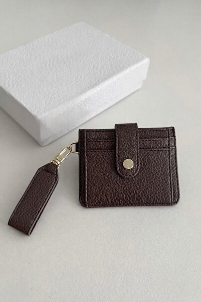 Madamra Kahverengi Kadın 👜 Anahtarlık Detaylı Kadın Cüzdan – Mini ve Şık