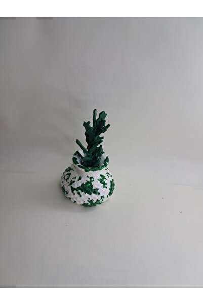 limitsizalisveris 1 Adet Yeşil Beyaz Minik Vazo Dekoratif Obje Hediyelik Bibl...