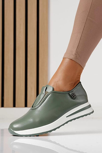 Zaira Pantofi casual dama verzi din piele ecologica Azaleea #24204 - 40