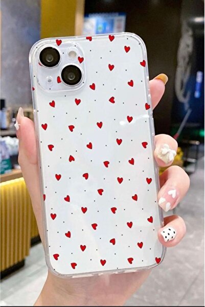 Poyem Aksesuar iPhone 13 Compatible Patterned Transparent Silicone Case