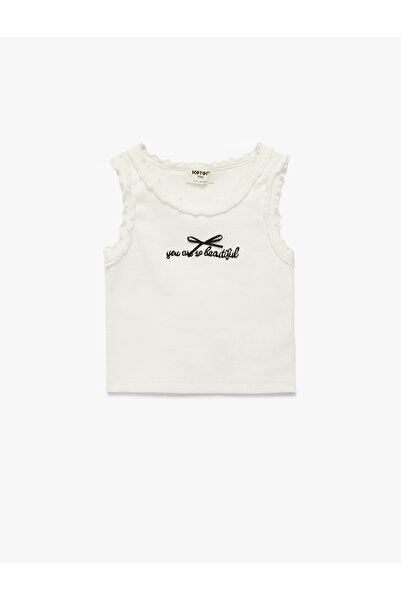Koton Cotton Crew Neck Sleeveless Bowknot Tank Top