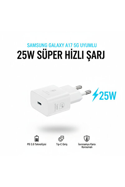 Samsung Galaxy A17 5G 25W Hızlı Power Şarj Adaptör Beyaz **SAMSUNG TÜRKİYE GA...