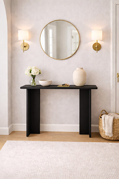 Egecan Mobilya Modern Siyah Dresuar | Antre, Salon ve Hol İçin Minimal Tasarı...