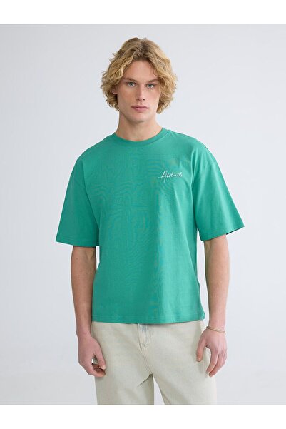 LC Waikiki Ανδρικό μπλουζάκι με κέντημα με λαιμόκοψη XSIDE oversized