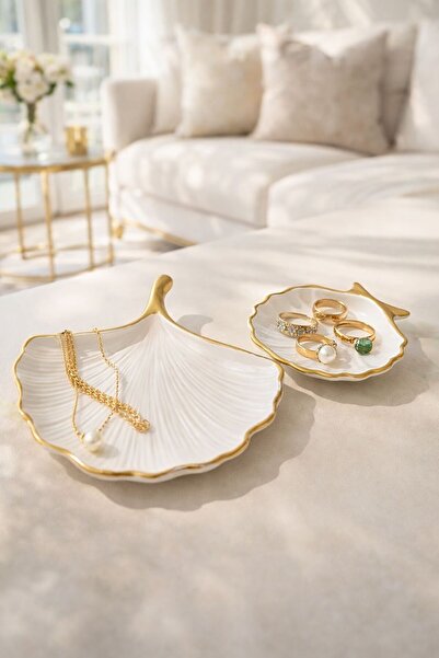 Stonebloom Dekoratif İstiridye Takı Tabakları Set