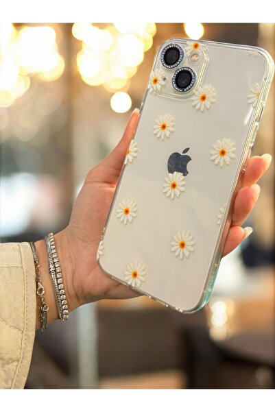 Poyem Aksesuar حافظة سيليكون شفافة منقوشة متوافقة مع هاتف آيفون 13