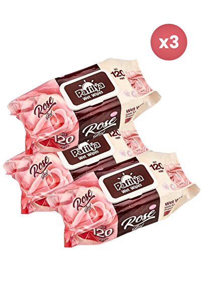 Pafilya Wet wipes for sensitive skin with rose scent and alcohol-free - 120 p...