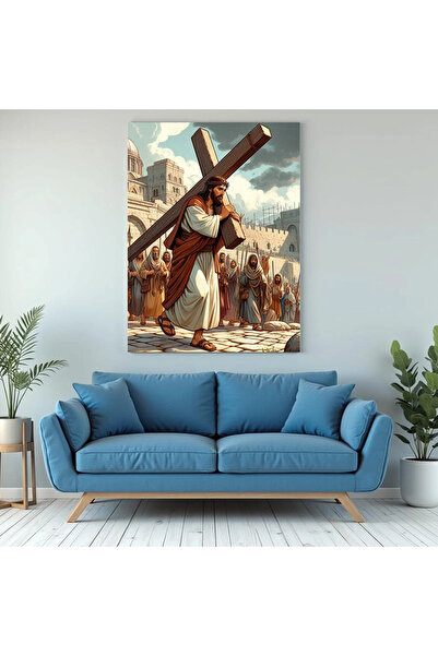 Printees Tablou - Hristos cărând crucea - Canvas pe șasiu