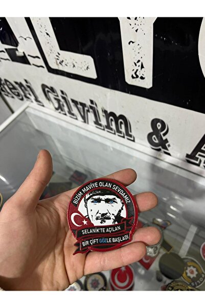 Silyon Askeri Giyim Our Blue Love Written on It Atatürk Portrait Peç Is the N...