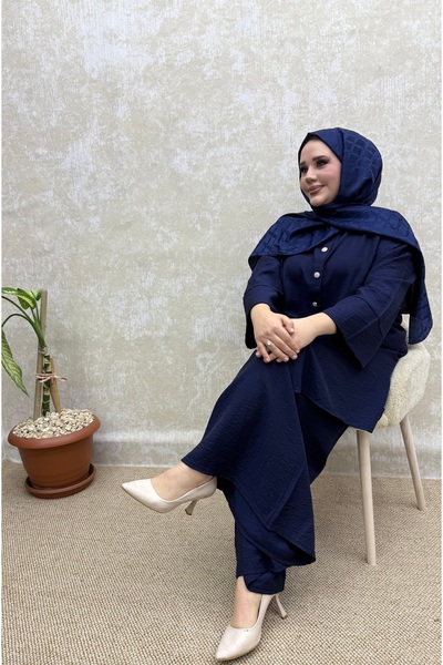 İLGEN FASHİON Wide-Leg Shirt with Button-Up Pocket Detail Strawberry Suit