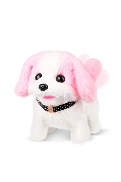 Choice لعبة إلكترونية على شكل كلب تيدي جرو أبيض وردي اللون، مصنوعة من القطيفة...