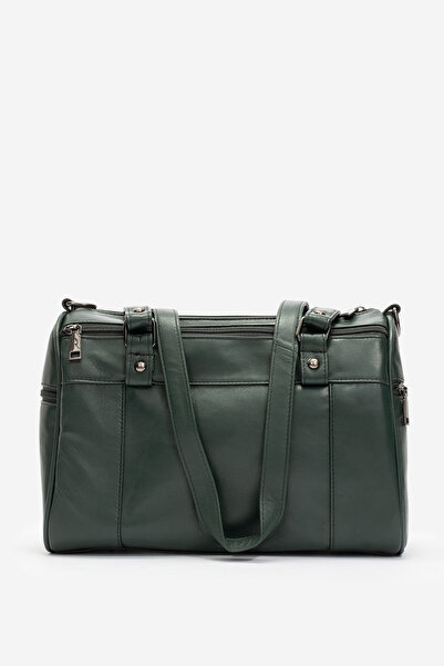 Dericlub حقيبة يد نسائية من فيرونا بحزام كتف من الجلد الطبيعي باللون الأخضر