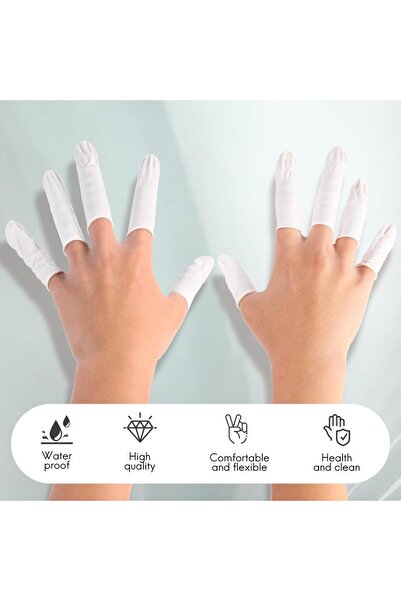 Choice 100pcs White 100PCS Latex Finger Cots, Powder-Free Non-Allergenic Disp...