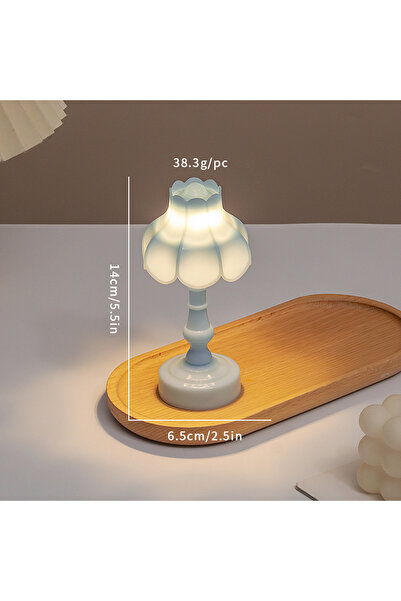 Choice A2 1:12 بيت الدمى مصباح طاولة على شكل برعم زهرة مصغر، ضوء ليلي، أثاث، ...
